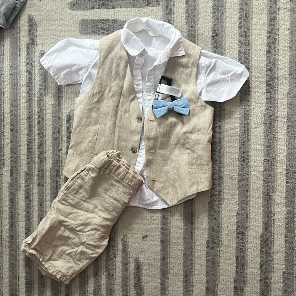 Boys 5/6 H&M linen summer formal outfit 4 piece